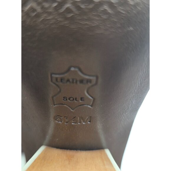 Tory Burch Emori Leather Open Toe Wooden Block Heel Slingback Size 6.5 - Picture 10 of 10